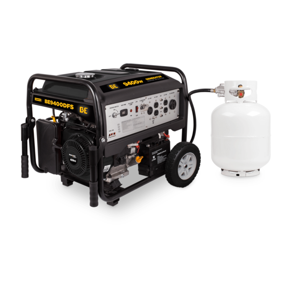be 9400 watt commercial dual fuel electric start generator